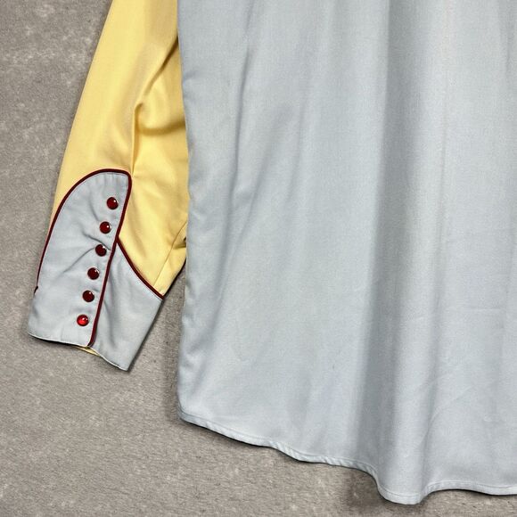 VTG Scully Western Rodeo Shirt Pearl Snap Men’s Sz XL Yellow/ Blue Long Sleeve - Picture 10 of 13